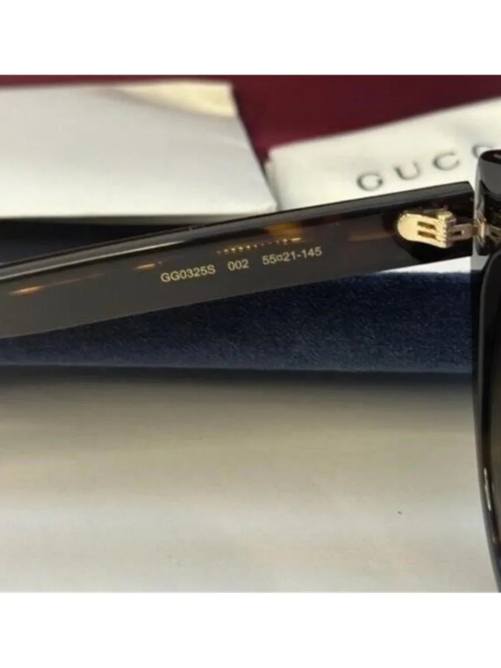 New Authentic GUCCI  Acetate Cat Eye Sunglasses GG0325S Tortoise - Picture 7 of 12